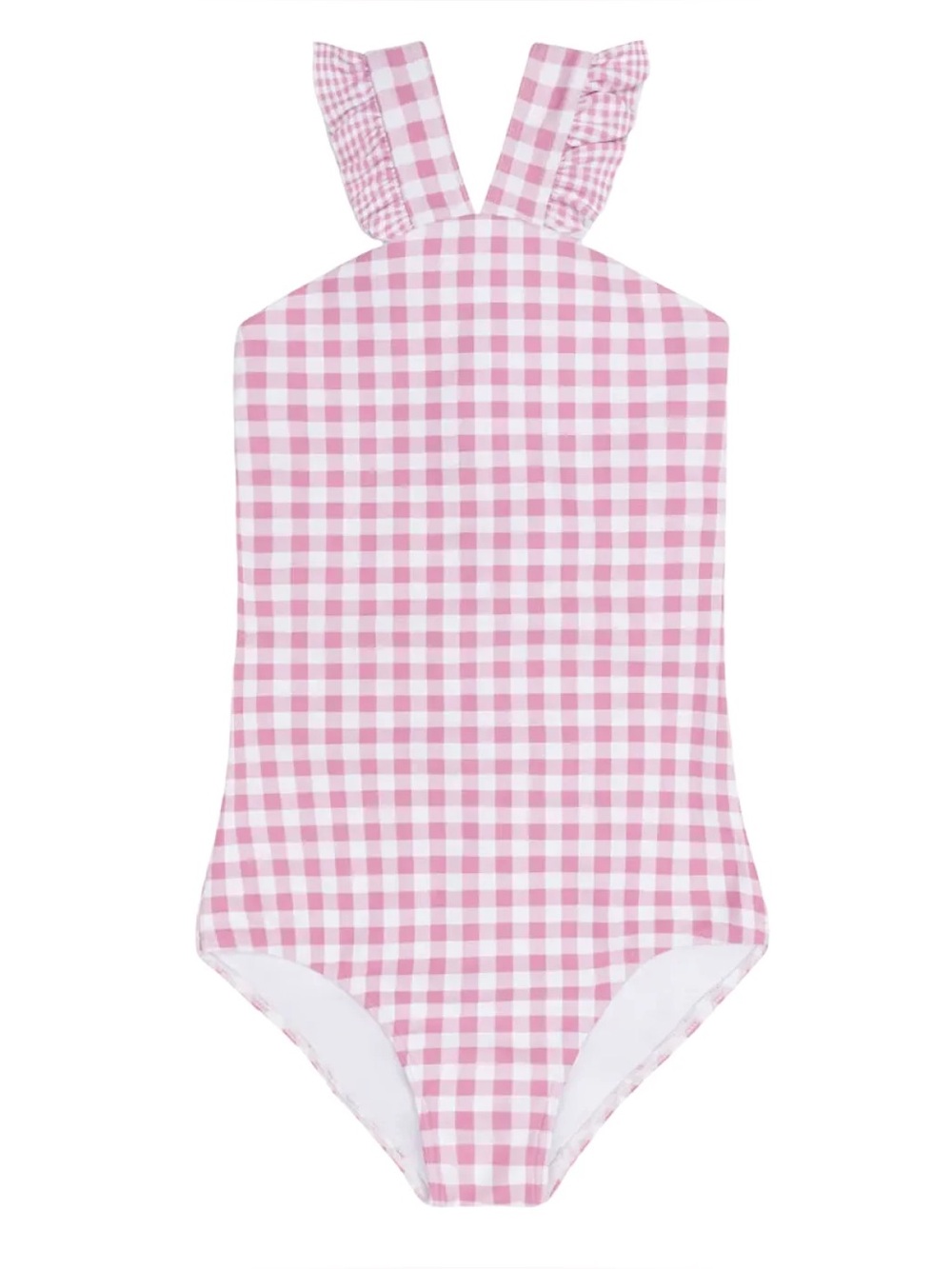 Minnow Pink Gingham Kids One-Piece Swimsuit